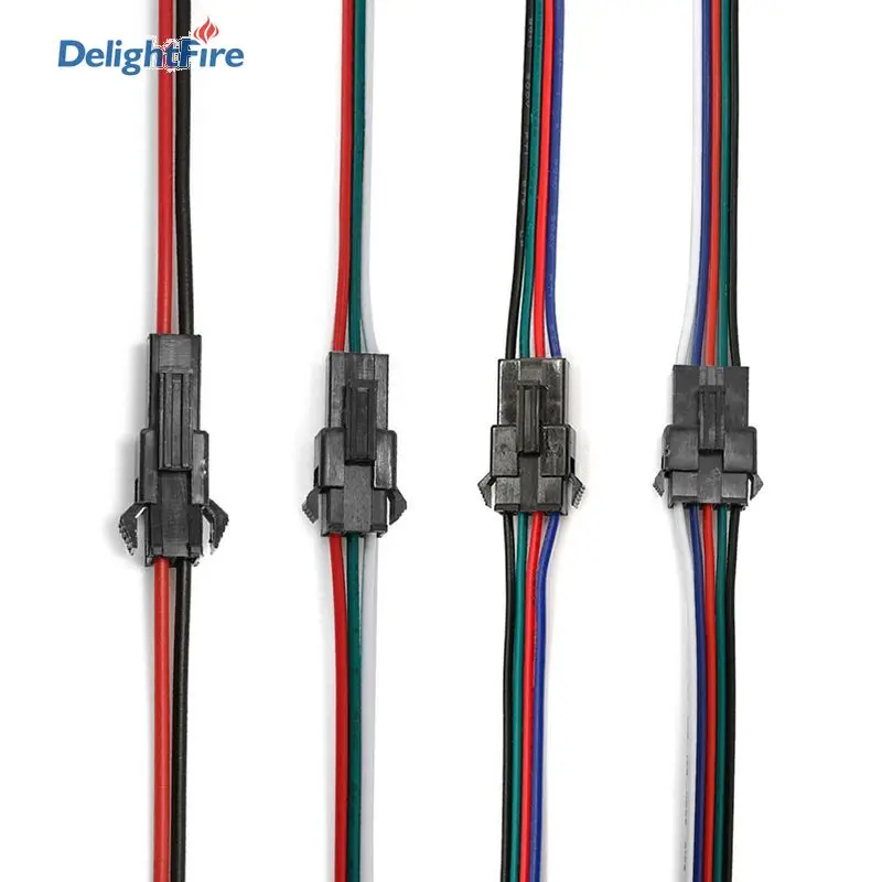 2/3/4/5/pin SM JST Соединительный кабель 20/22awg мужской женский провод для светодиодной