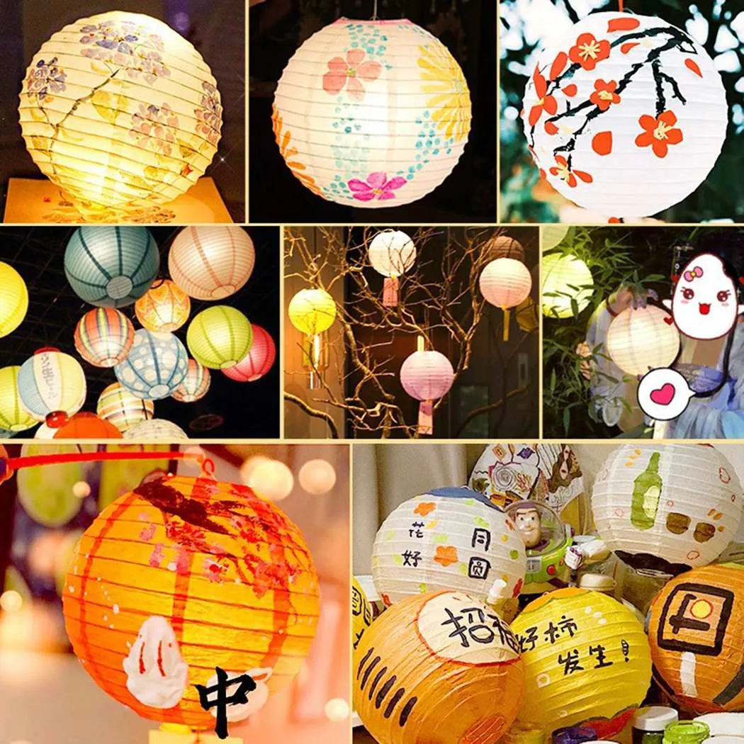 

1PCS Lantern - Round Paper Lantern - Japanese Paper Lantern Size 8 Inches