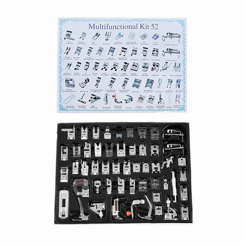 52pcs Профессиональный 42 шт бытовой швейной машины лапка лапки набор 5C7YJ30 - Цвет: 52pcs