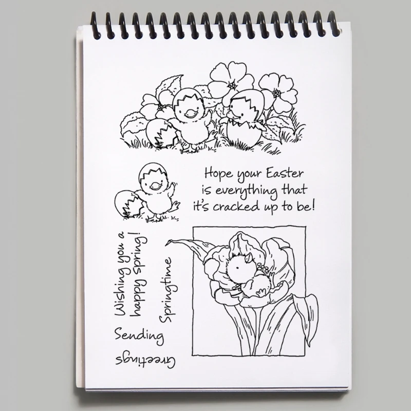 

Happy Easter Spring Blessing Words Silicone Seal Stamp DIY Scrapbooking Stamps