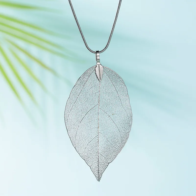 Золотое модное ювелирное ожерелье цепочка розового цвета настоящий лист