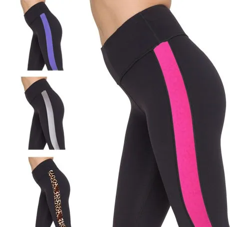 

Bohocotol 2020 new bodybuilding leggings leather stitching nine-point yoga pants Slim shaping leggings