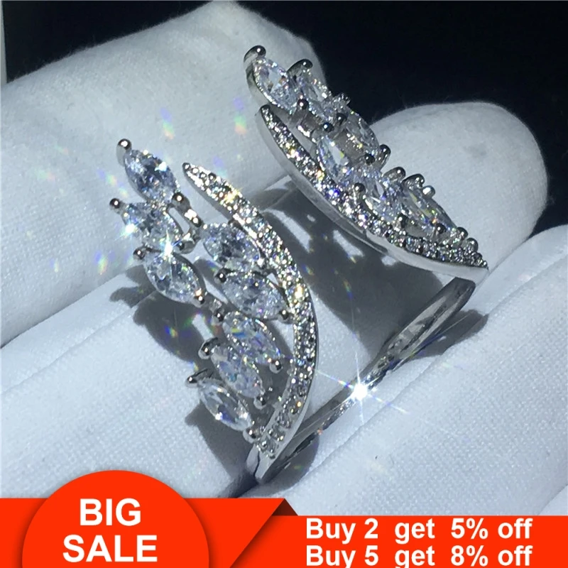 Кольцо с крыльями ангела 925 серебро AAAAA синтетический фианит кубической огранкой