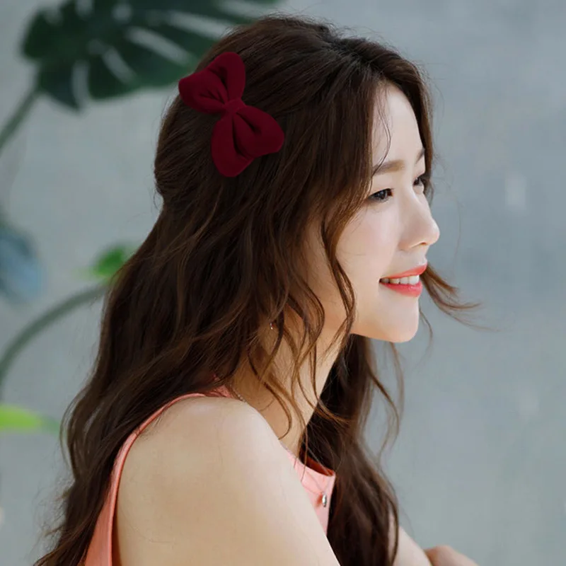 

Cute red bow hair clip, top clip, little girl side clip, girl hairpin headdress, does not hurt the hair clip