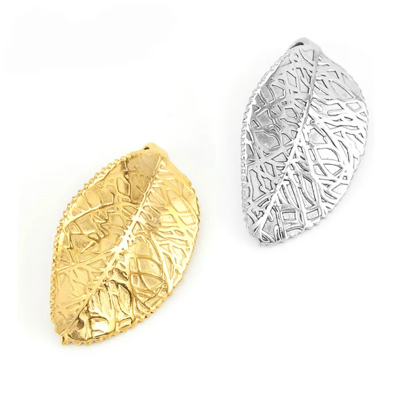 Золото/Серебристый лист из нержавеющей стали завод амулеты крошечные изысканные