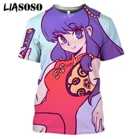 liasoso 3d print men women ranma 12 t shirt cute tendou akane tshirt summer casual o neck shirt hip hop fashion street cool top