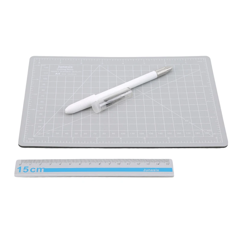 

A5 Pvc Manual Cutting Mat Cut Pad Patchwork Metal Ruler Engraving Pen Knife Tool Set Double-Sided Self-Healing Cutting Board