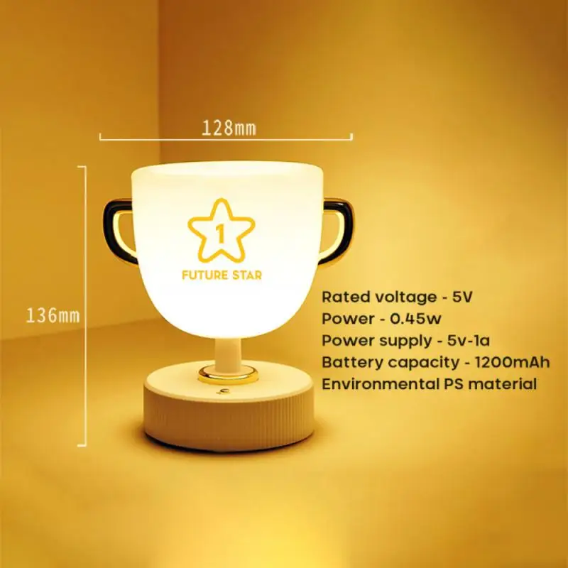 

LED Night Lights Trophy-Shaped Pen Holder Table Lamps Desktop Reading Learning Atmosphere Lamp Household USB Night Lights