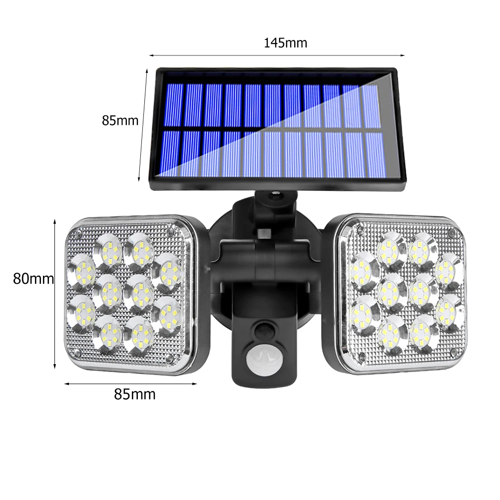 

120/100LED Solar Panel Wall Lamp Decorative Light Solar Wall Light Waterproof 3 Modes Rotatable Induction Light for Outdoor