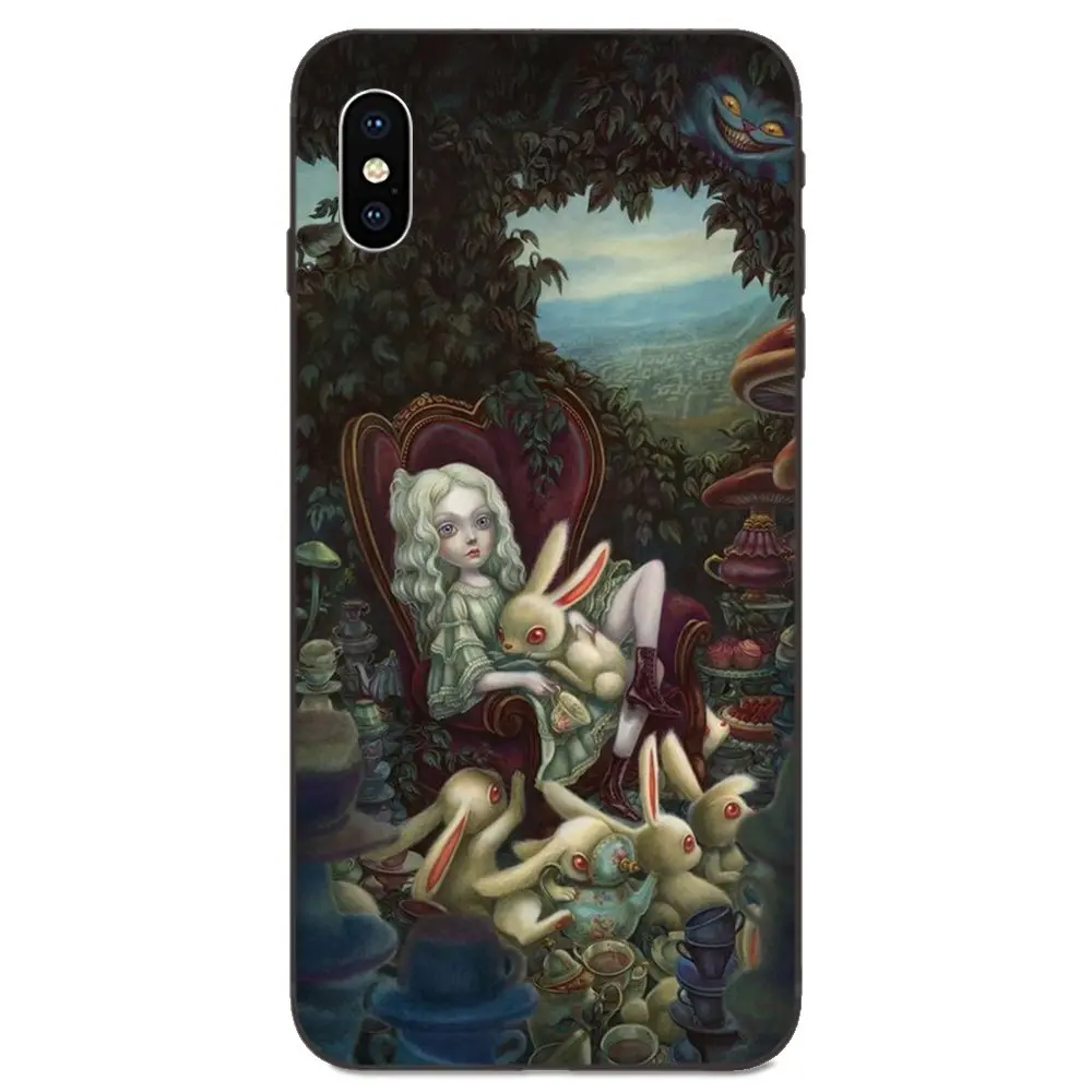 ТПУ чехол для телефона Apple iPhone 4 4S 5 5S SE 6 6S 7 8 11 Plus X XS Max XR Pro Алиса в стране чудес
