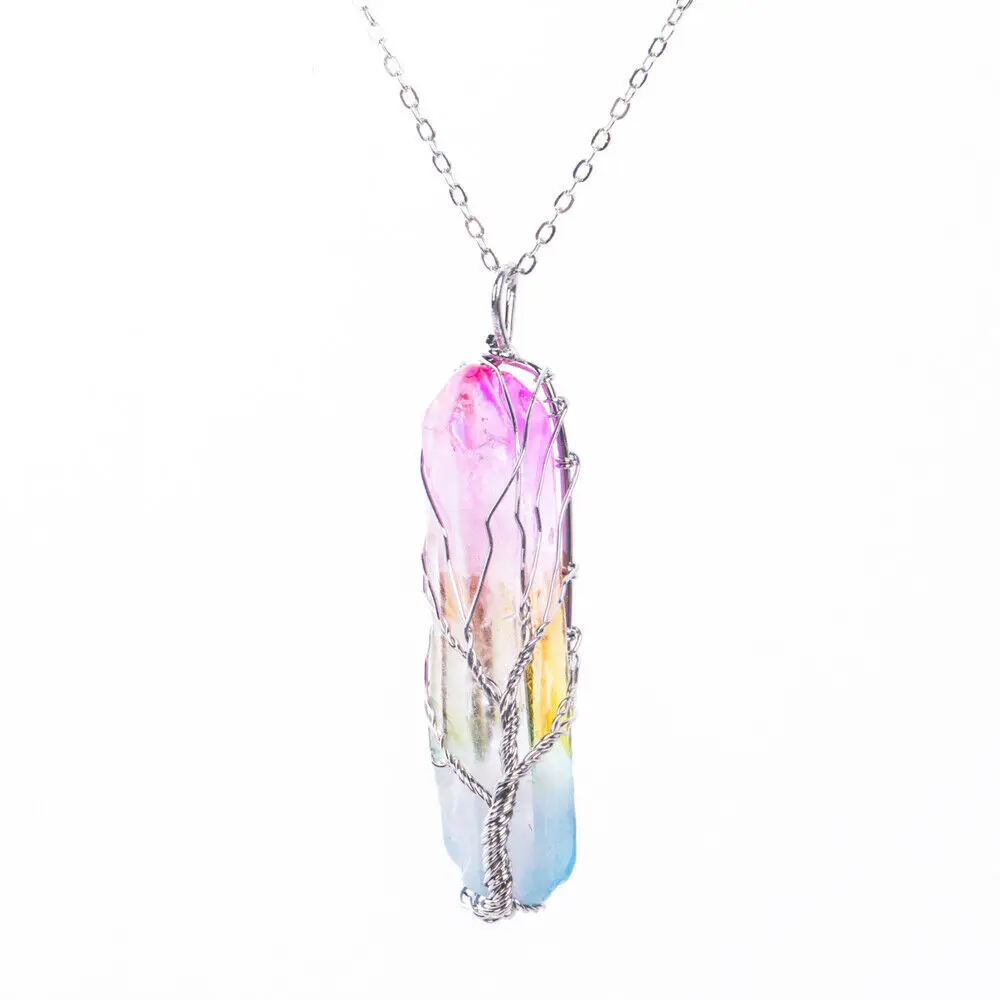 1 шт. лидер продаж шестигранная колонна Кварцевые ожерелья подвески модное