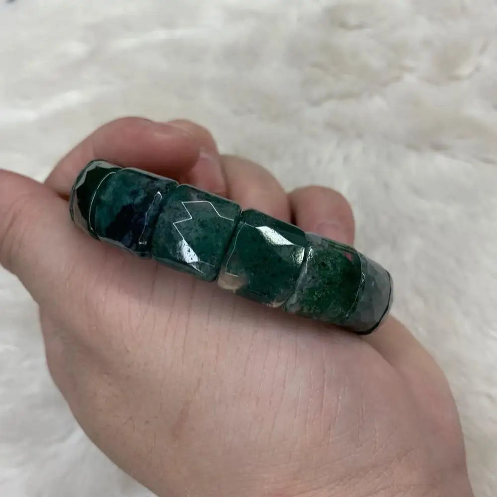 Бусы из натурального Моха Агата Браслет Из Камня камня DIY ювелирные изделия