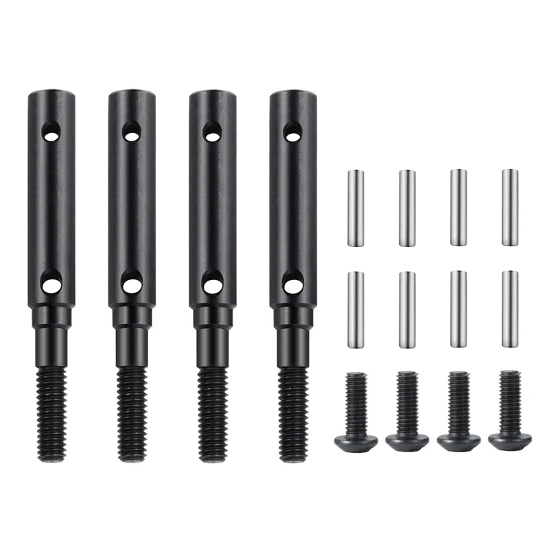 

4Pcs Steel Front & Rear Portal Stub Axle Drive Shaft Lengthen 10mm for Traxxas Trx4 1/10 RC Crawler Car Upgrades Parts