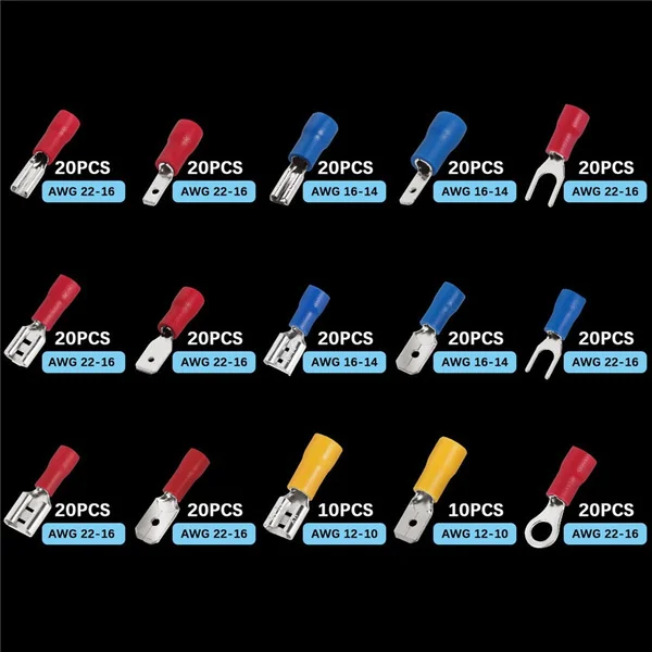 280/480/1200PCS Assorted Wire Crimp Terminals Electrical Connectors Kit Or 1PC Crimper | Обустройство дома