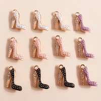 10pcs cute party girls high heel shoes charms for earrings pendants of necklace bracelet keychain diy jewelry making accessories