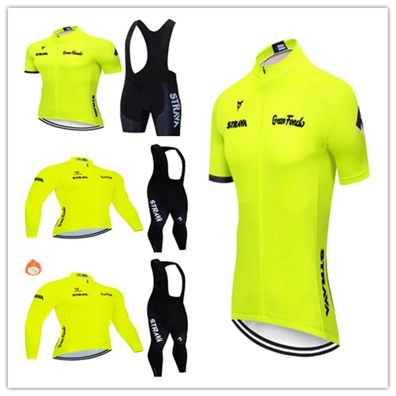 

STRAVA-Pro Team Cycling Clothing Set Men Short Sleeve Shirt 20D Gel Pad Bike Shorts Summer 2020
