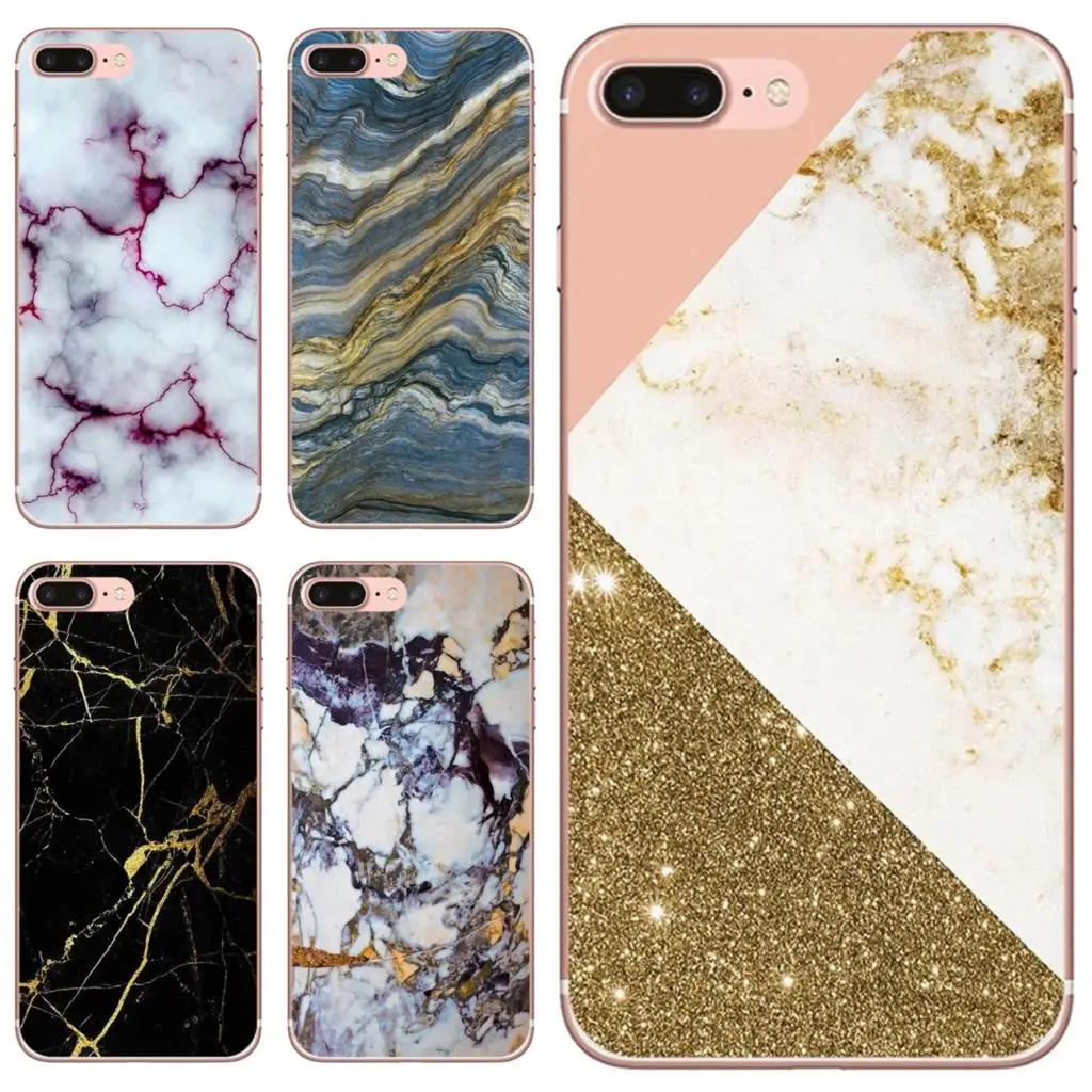 

For iPhone 10 11 12 13 Mini Pro 4S 5S SE 5C 6 6S 7 8 X XR XS Plus Max 2020 Soft Cover Black gold Marble Stone