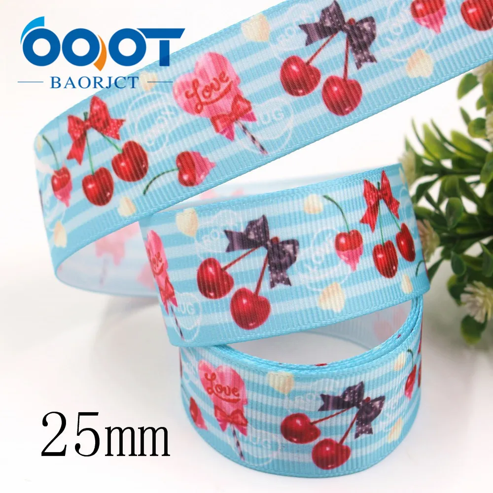 OOOT BAORJCT I-19920-2224, 25 мм, 38 мм 10 ярдов фрукты, торт, мультфильм печатных корсажные ленты, ленты ремесла, лук крышка DIY аксессуары