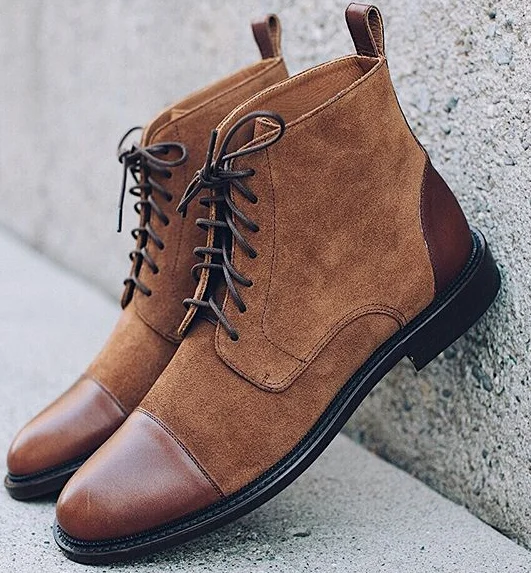 Мужские ботинки на плоской подошве шнуровке из искусственной замши кожи | Спорт и