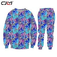 cjlm mens sports suit 3d print paved purple blue leopard hoodie sportswear casual jacket pants wholesale dropship s 6xl