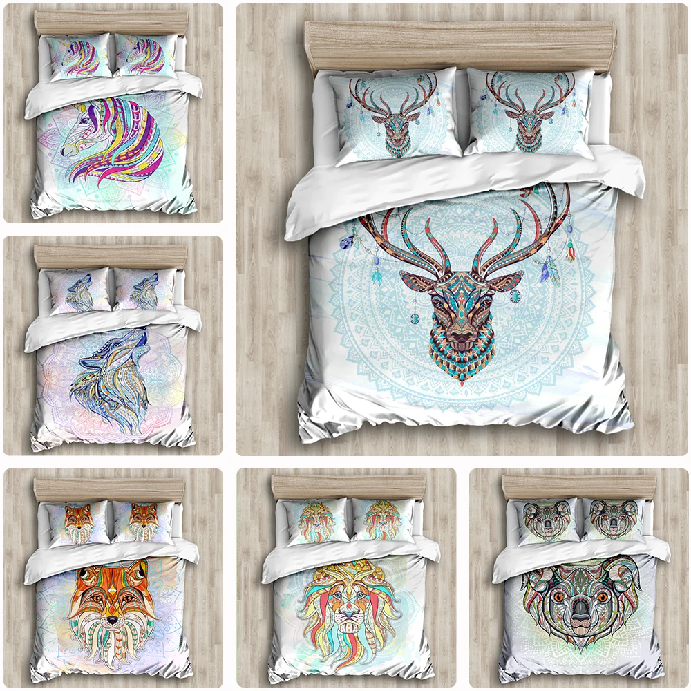 

Богемные комплекты постельного белья с 3d изображением мандалы, пододеяльник, зимняя простыня, наволочка, постельное белье большого размера