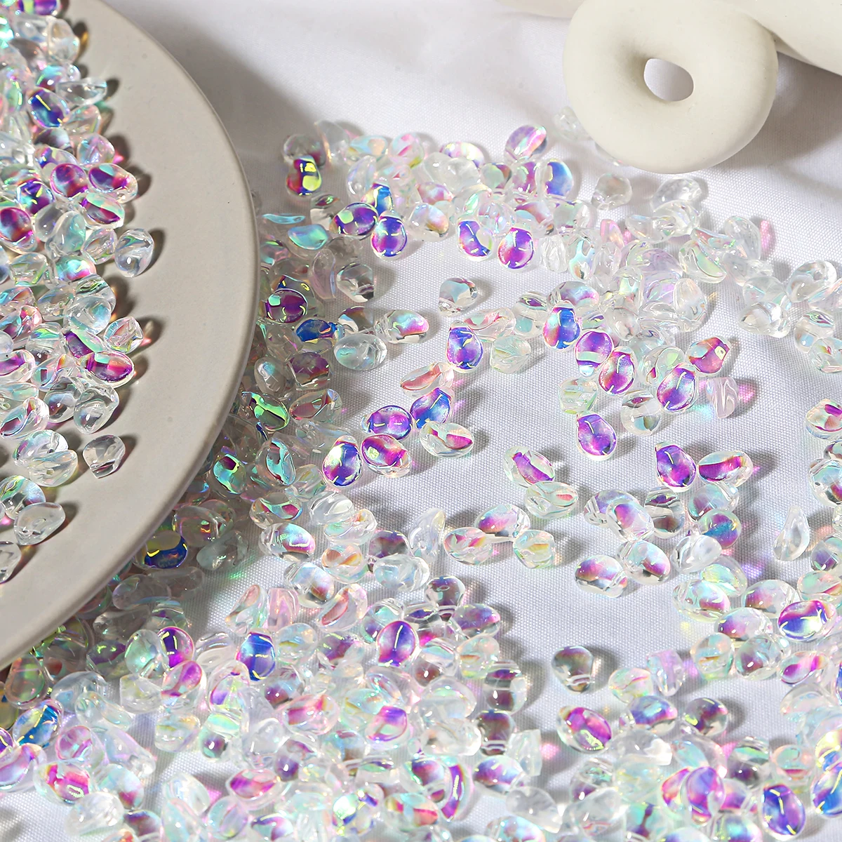 50pcs 6x8mm High Quality Glass Space Beads Chromatic Loose Spacer DIY Bracelet Necklace Jewelry Making Accessorie | Украшения и