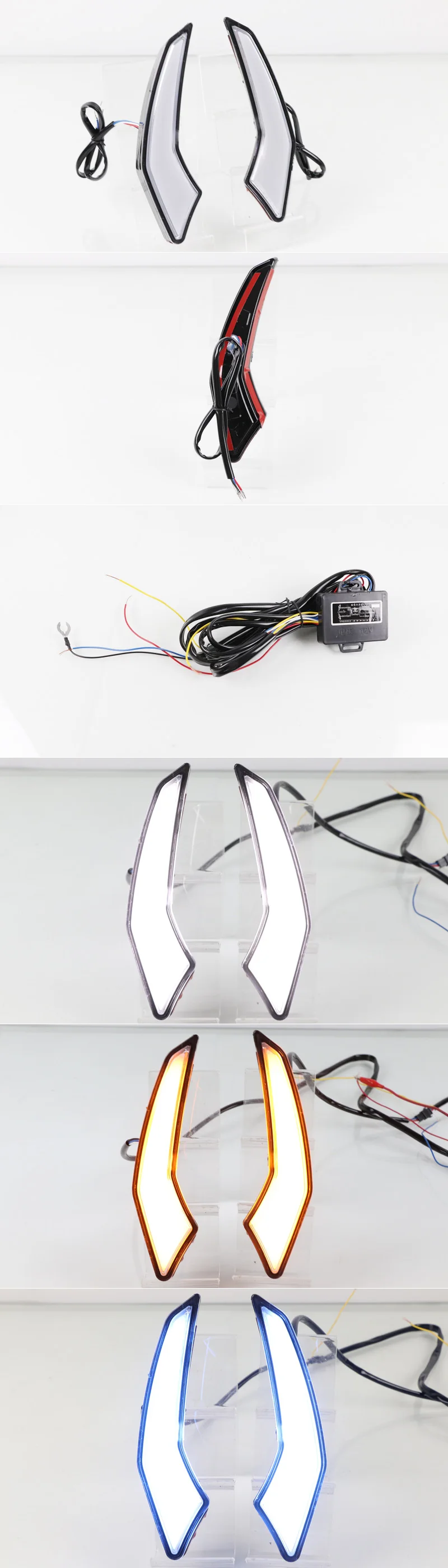 Джаз Тигр динамический желтый указатель поворота 12V автомобильные лампы дневного Светодиодный дневной светильник противотуманная фара для Защитные чехлы для сидений, сшитые специально для Toyota Corolla Гибридный свяжитесь с нами