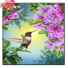 Алмазная 5D картина Утренняя слава и Колибри, полноформатные круглые картины стразы, вышивка крестиком, домашний декор