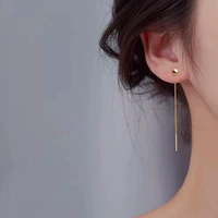 yun ruo 2021 vintage gold bean earring line chic 18 k gold plated woman titanium stainless steel jewelry never fade anti allergy