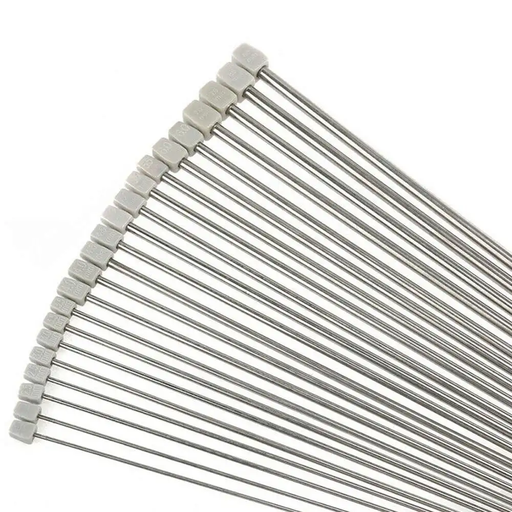 

22pcs/Set Single Pointed Sewing Knitting Needles Tool 11 Sizes Stainless Steel Sweater Scarf Pins Sewing Accessories