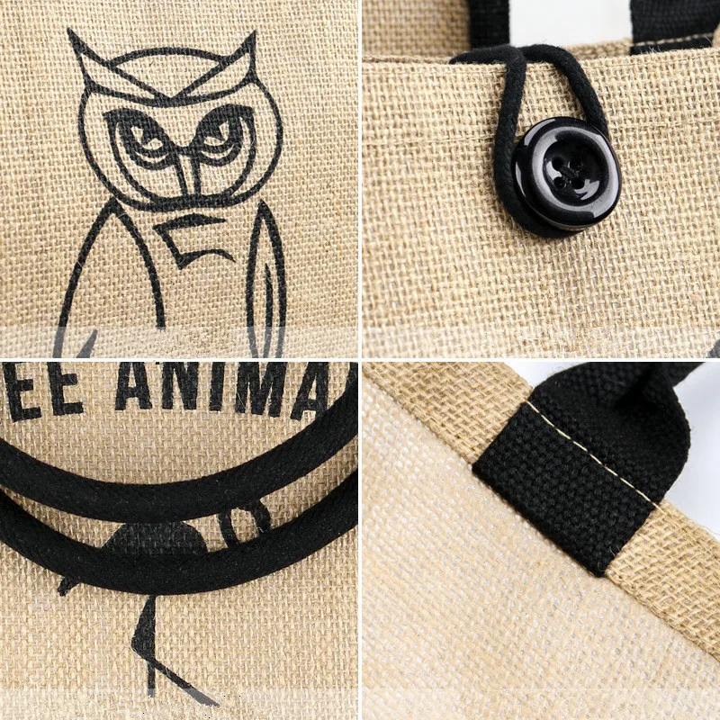 Новинка Лидер продаж Фламинго Сова из натурального льна сумка большой