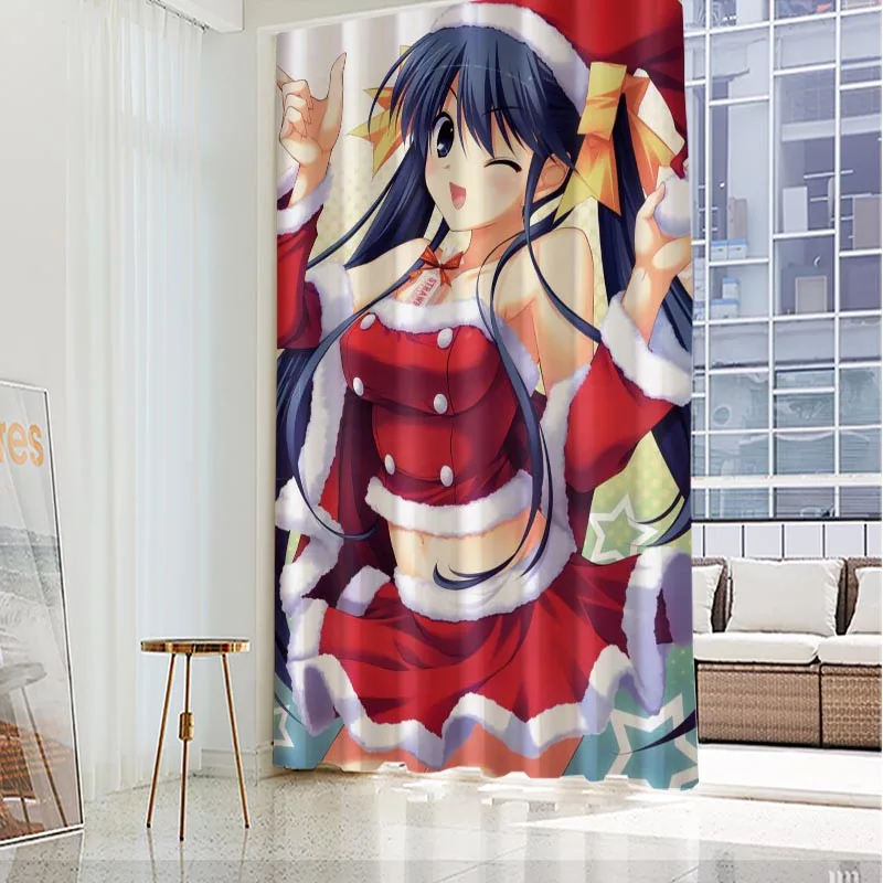 

New Arrival Anime Girl Christmas Curtains For Living Room Popular Patterns Smooth Cloth Fabric Window Curtains Bedroom Decor