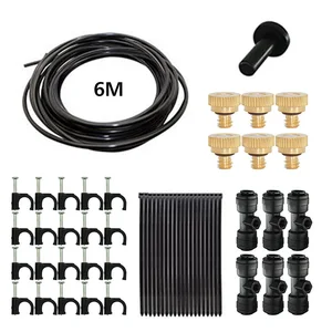 Садовый небулайзер с влажным туманом, уличная система туманообразования, водяной туман, уличный комплект для полива теплиц, 6 м