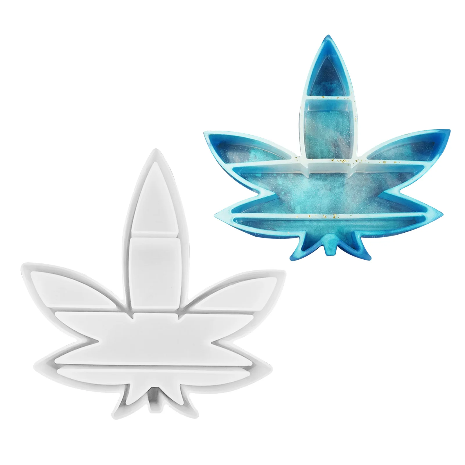 

«Сделай сам» с украшением в виде кристаллов УФ эпоксидная форма для пепельницы в виде кленового листа контейнер Кубок накладка формы силик...