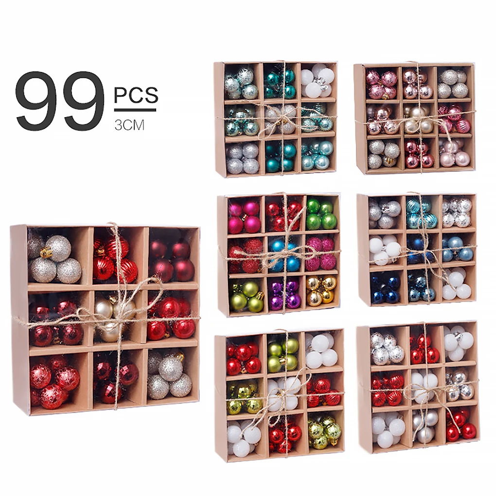 Пластиковые подвесные шары для украшения рождественской елки 99 шт. 3 см | Дом и сад