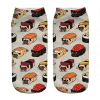 womens socks kawaii delicious sushi pug printed socks woman harajuku happy funny novelty cute girl gift socks for women