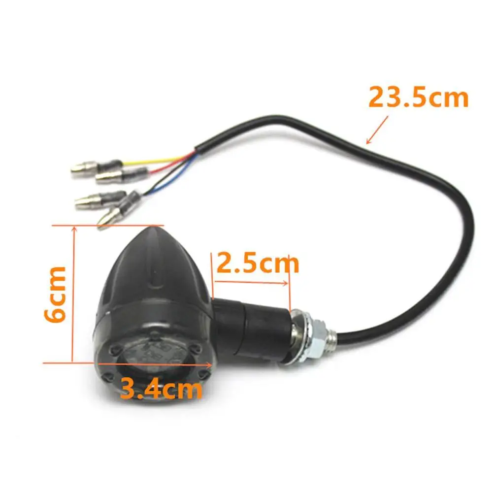 

4/2Pcs Retro Bullet Motorcycle LED Turn Signal Light Brake Indicator Tail Lights Running Lamp Universal for YAMAHA BMW Honda