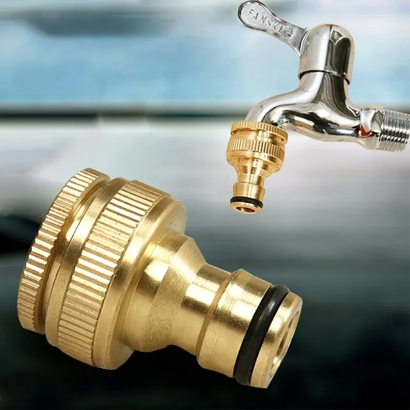 1/2~3/4 Fine Copper Garden Hose Tap Connector 3 Sizes Water Pipe Quick Easy Connect for Watering Irrigation System | Дом и сад