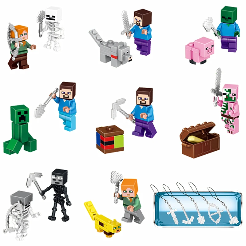 Конструктор-конструктор, модель-конструктор, фигурки Enderman Zombies, дракон, животные, обучающая игрушка кирпичи, подарки для детей