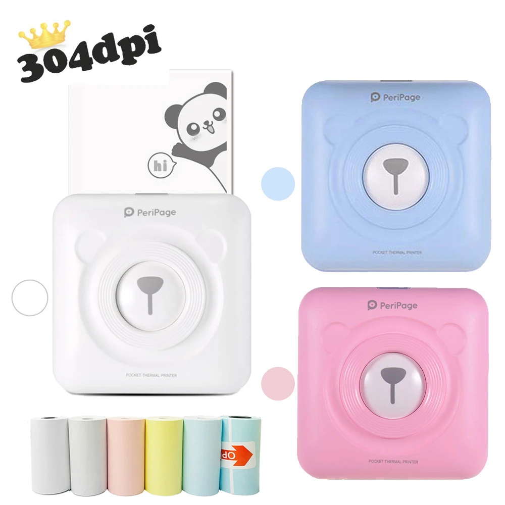 

Peripage 304 DPI Pocket Photo Printer Mini Photo Bluetooth Wireless Sticker Printer For Mobile phone Android and iOS