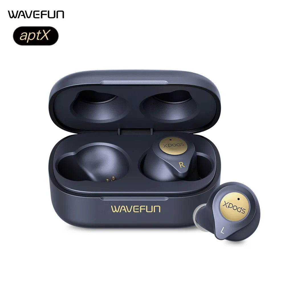 Wavefun XPods 3T Беспроводной Наушники Hi Fi aptX супер бас зарядки полностью 45 часов время