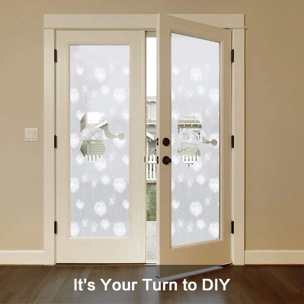 Защитная пленка для окна матовая стеклянная Рождественские наклейки на