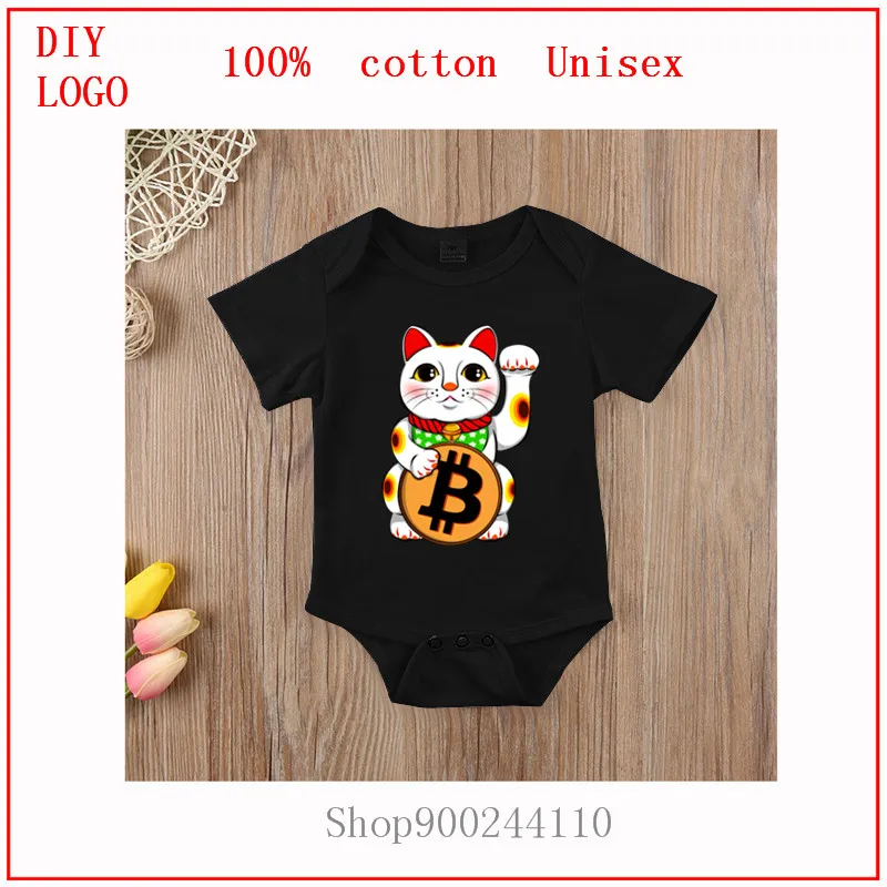 

Биткойн Lucky Cat боди для малышей, симпатичный комплект для новорожденной девочки, детский комбинезон летняя футболка с короткими рукавами дл...