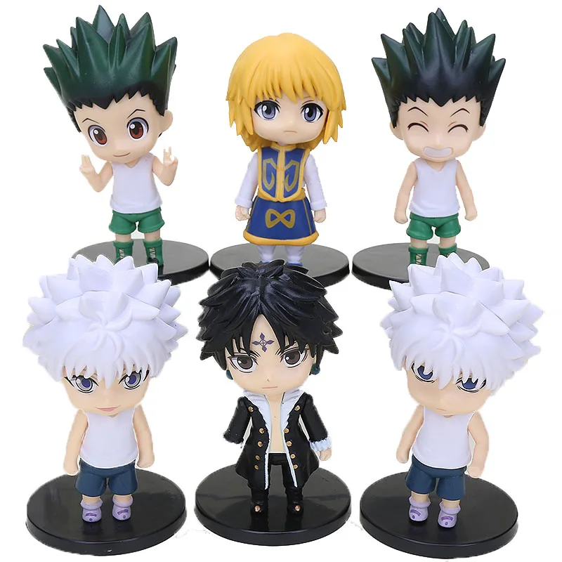 

10cm Anime Hunter x Hunter Figures Gon Freecss Killua Zoldyck Kurapika Kulolo lushilufelu Q Version Action Figure Model Toys
