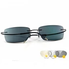 Фотохромные очки для чтения с интеллектуальным увеличением для мужчин и женщин, многофокальные очки с защитой от сисветильник и без оправы, очки для дальнозоркости с металлической оправой 4,0