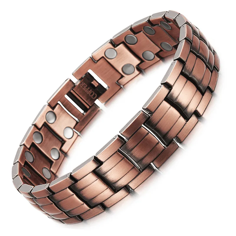 Новый красный медный магнитный браслет для мужчин женщин 2 ряда магнит здоровые