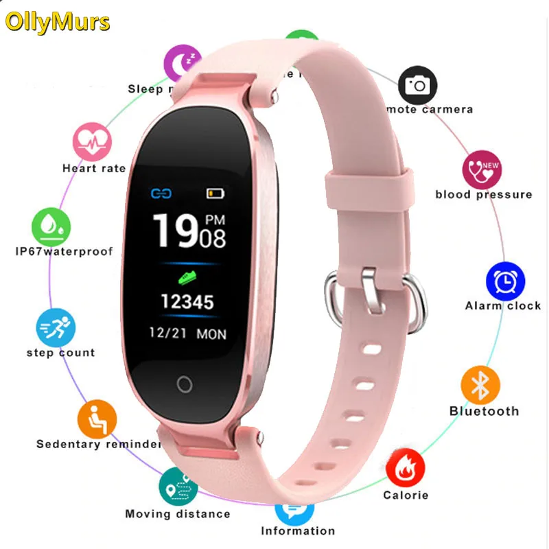 S3 Plus умные часы цветной экран водонепроницаемые для женщин смарт браслет