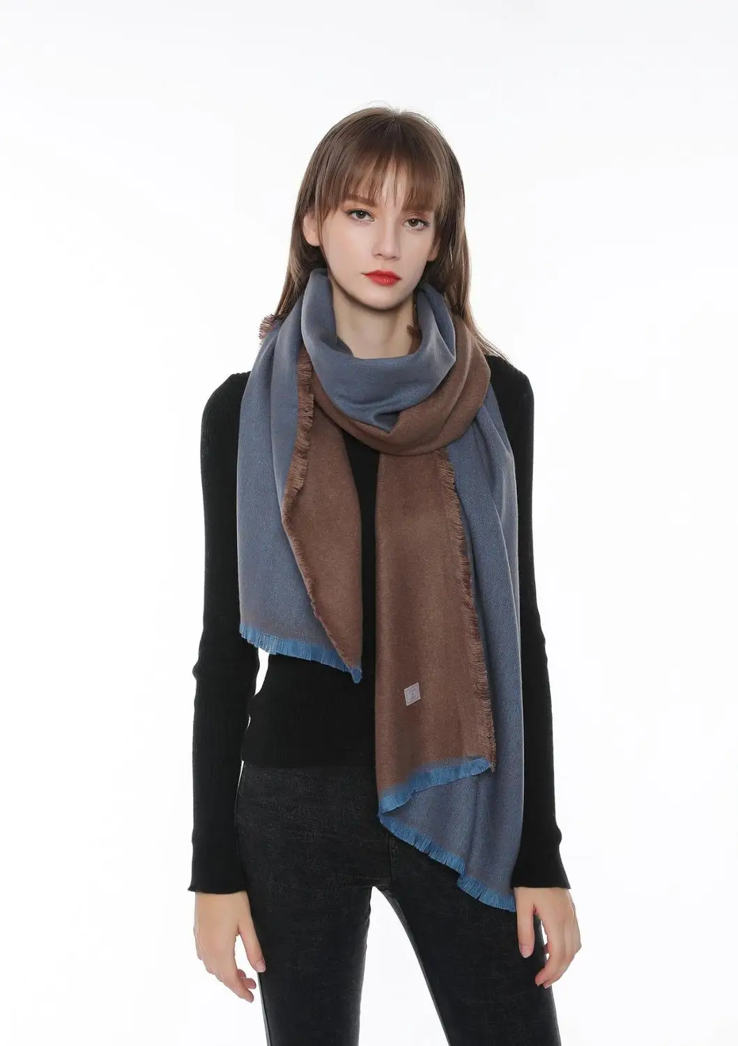 Зимний Шарф для женщин большой двусторонний кашемировый шаль корейская версия