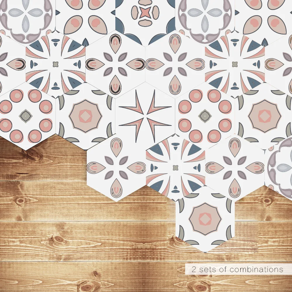 

Moroccan Waterproof Flooring Tile Stickers For Kitchen Bathroom Self-adhesive Tile Film DIY Vinyl Home Room Wallpaper Decoration