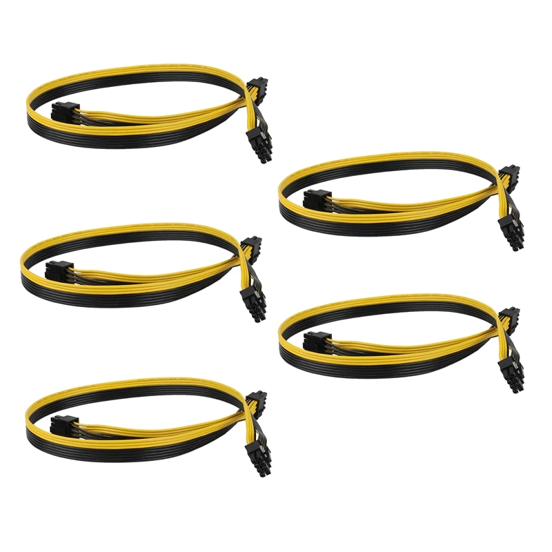 

5Pcs PCI-E 8Pin to Dual 6+2 Pin Power Supply Cable PCIE 6+2Pin Male to 8 Pin Male for EVGA/Silverstone Modular PSU